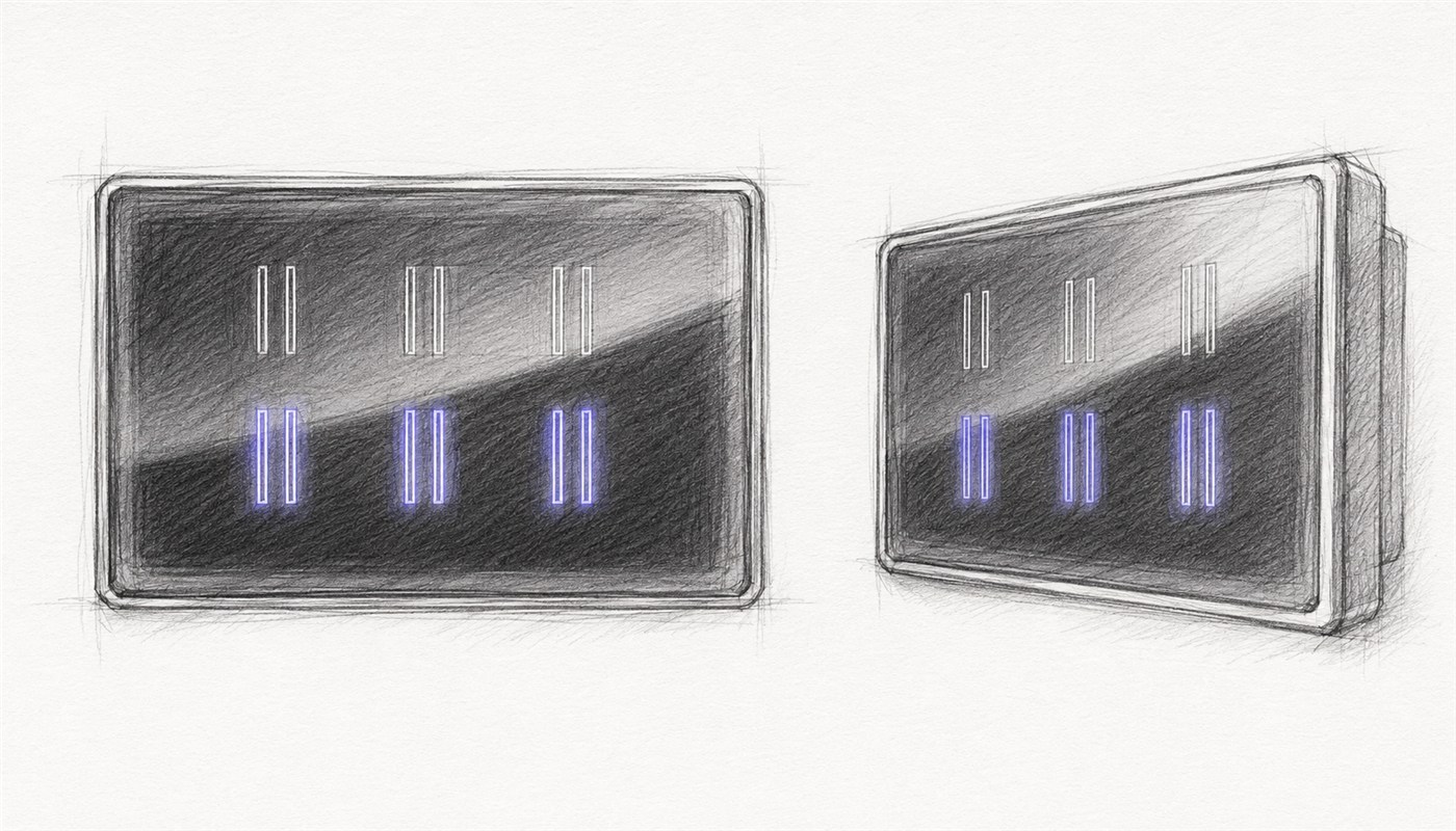 MBNtech illuminated switch panel — concept sketch